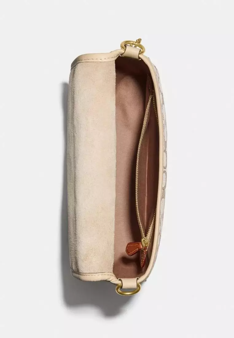 Coach Soft Tabby Shoulder Bag In Signature Jacquard Stone Ivory