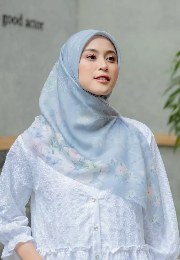 Jual Hijab Wanita Hijab Wanita Cantik Segiempat Dahlia Scarf Voal Premium Printing 2750