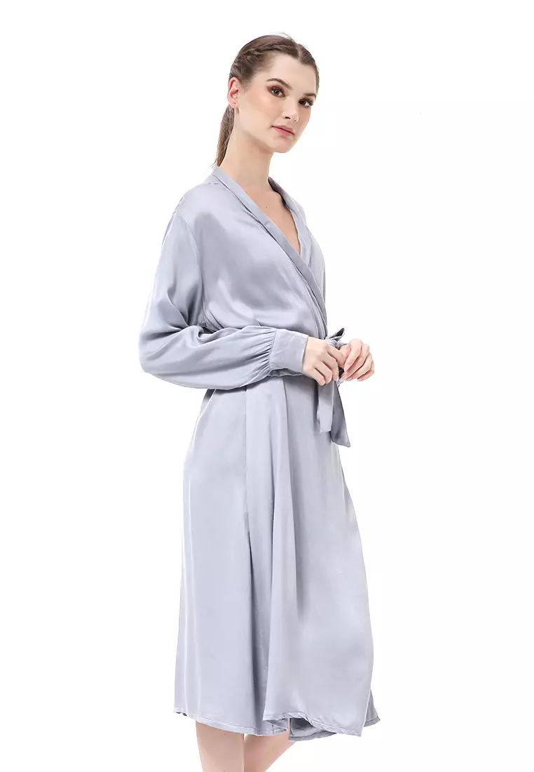 Rachel Dress Wanita Lengan Panjang Busui Frendly Model Stylish Material Cotton Rayon ORIGINAL - Gray