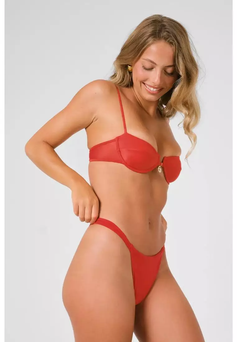 Simone Underwire Bikini Top / Red Hot Gloss
