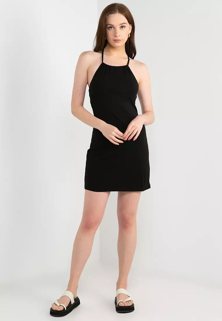 Jual Hollister HighNeck Halter Mini Dress Original 2023 ZALORA