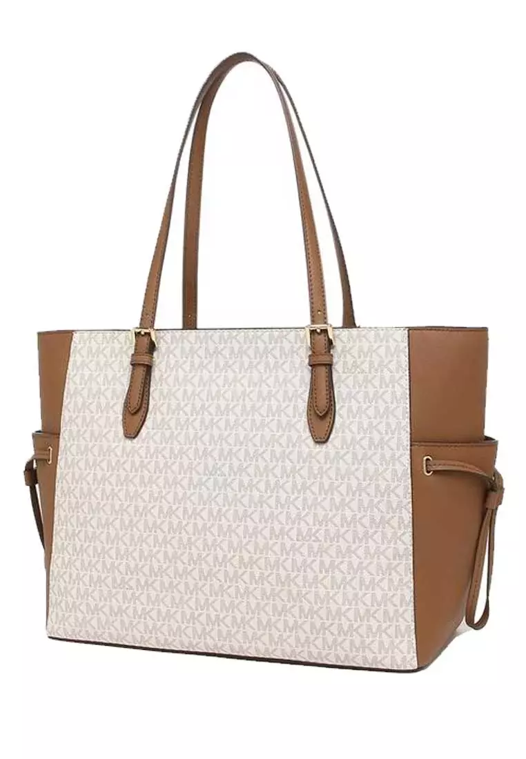 MICHAEL Michael Kors Charlotte Large Logo and Leather Top Zip Tote Bag –  Lussonet