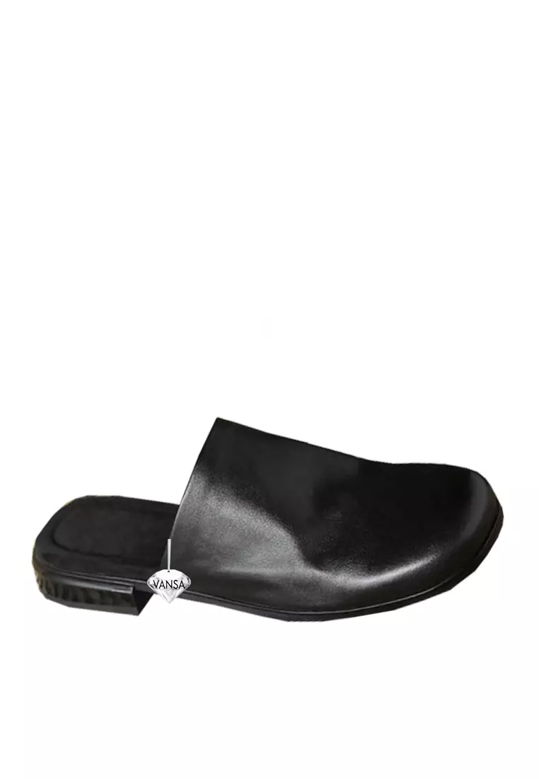 Discount on Twenty Eight Shoes  shoes - SKU: VANSA Simple Top Layer Cowhide Semi-Slippers VSW-Ff-90916