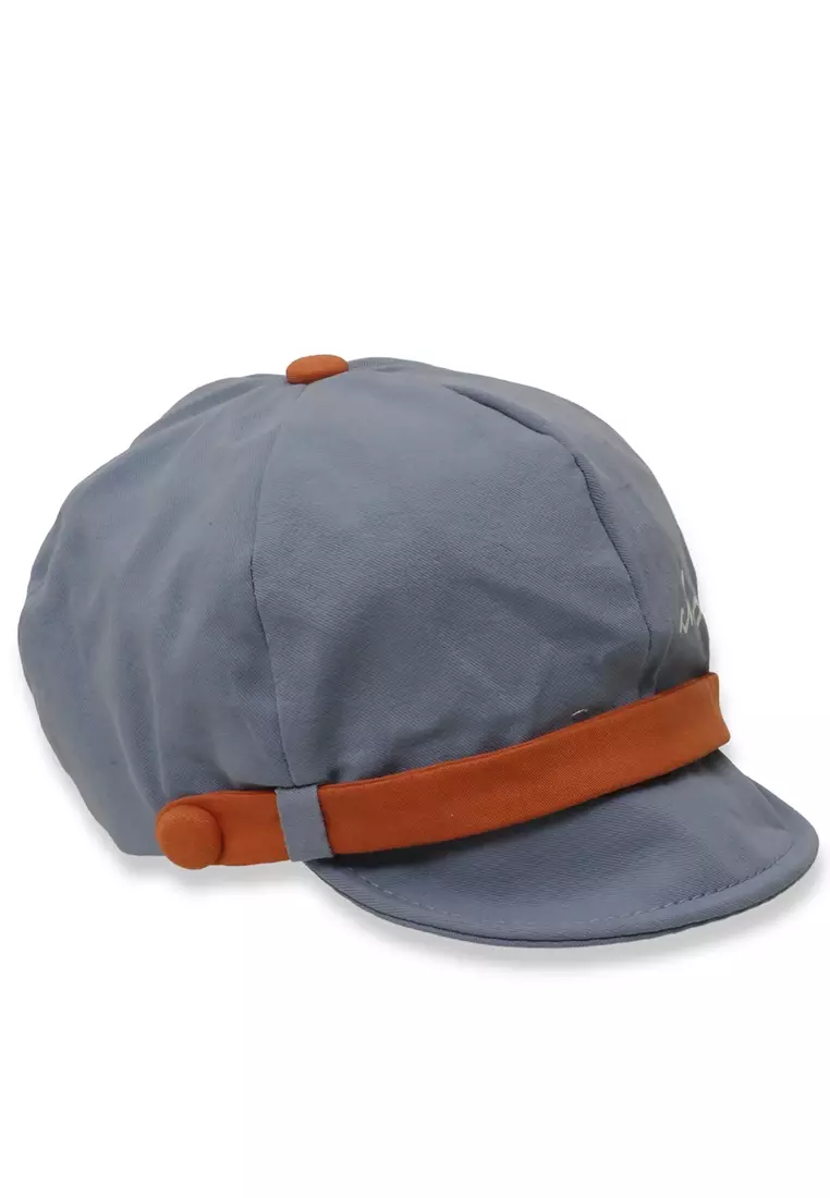 Otieno Aksesoris Fashion Topi Beret Anak Unisex Funny Design Kids Hat Material Cotton ORIGINAL - Blue