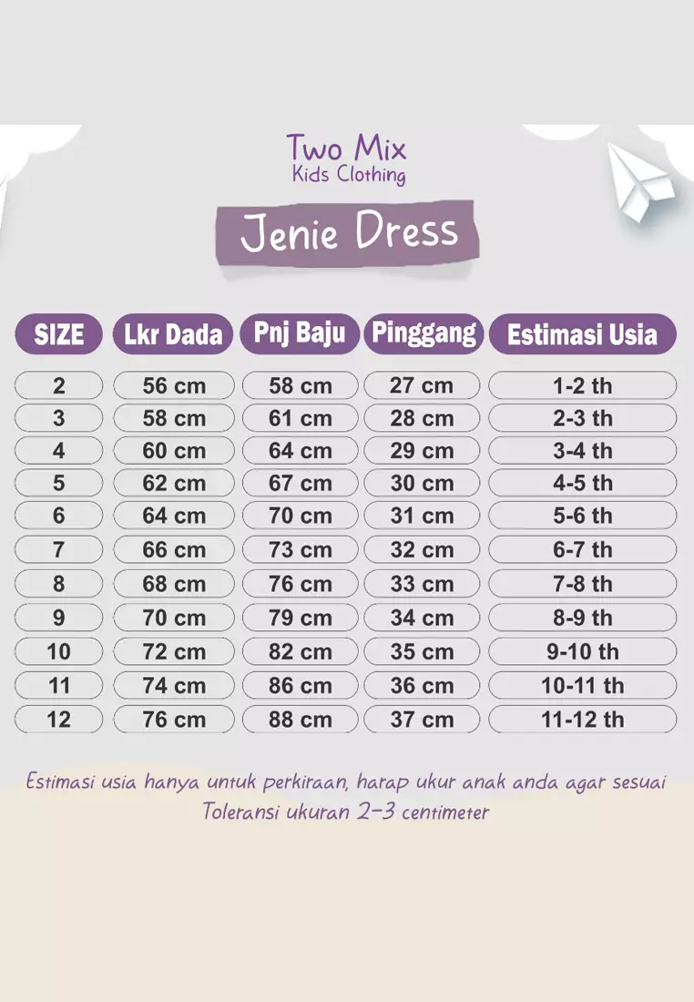 Two Mix - Jenie Baju Dress Anak Cewek Perempuan Lebaran 1-12 Tahun 4394 Lilac