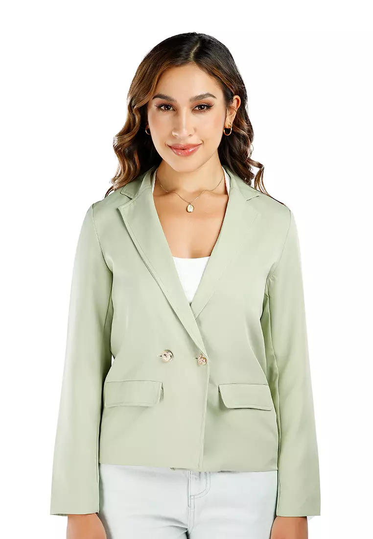 Jaket Blazer Kasual Zaitun