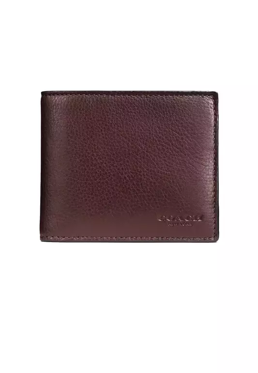 Men's 3 In 1 Wallet In Smooth Calf Leather Mahogany CR911