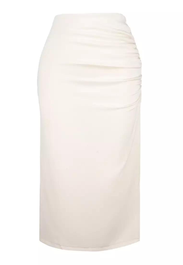 Ruched Midi Skirt