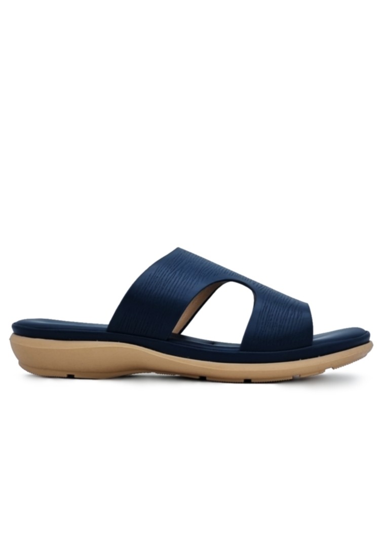 POLO HILL Ladies Solid Colour Cut Out Band Flat Sandals