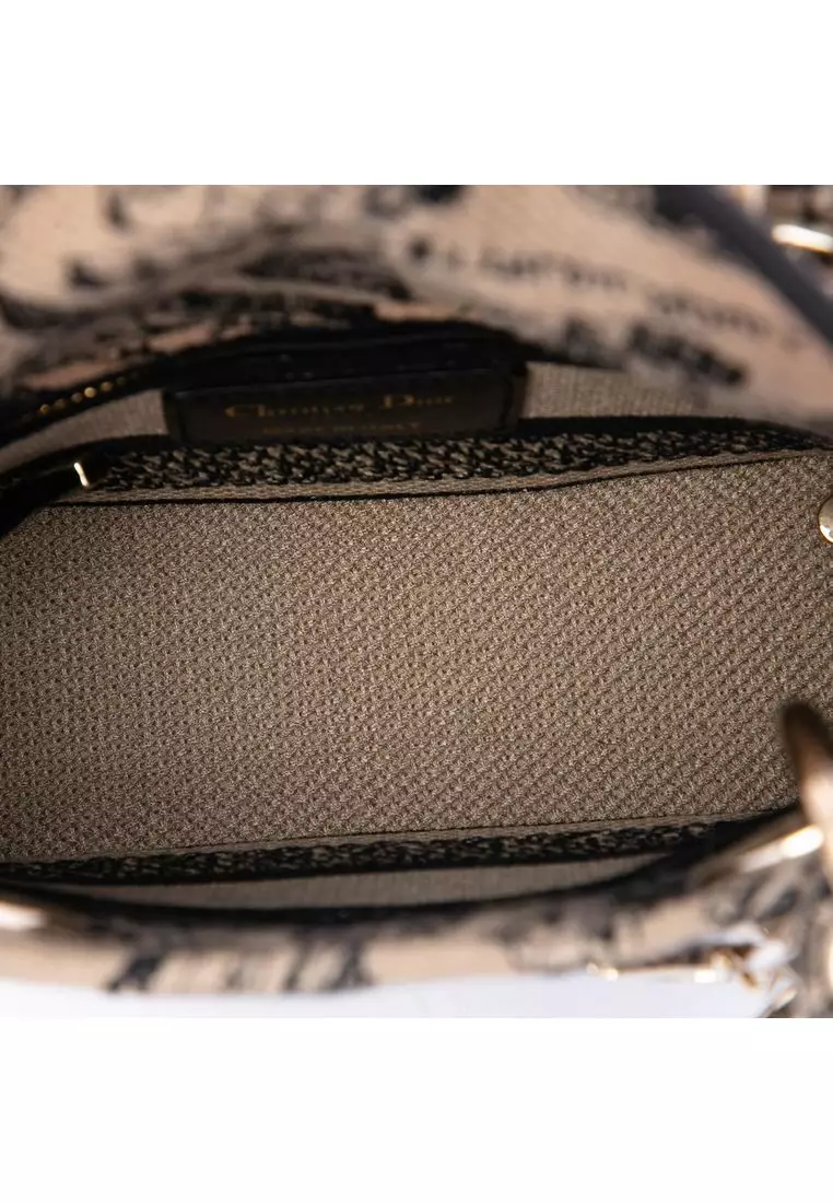 Pre-Loved Dior Mini Embroidered Canvas Plan De Paris Lady D Lite