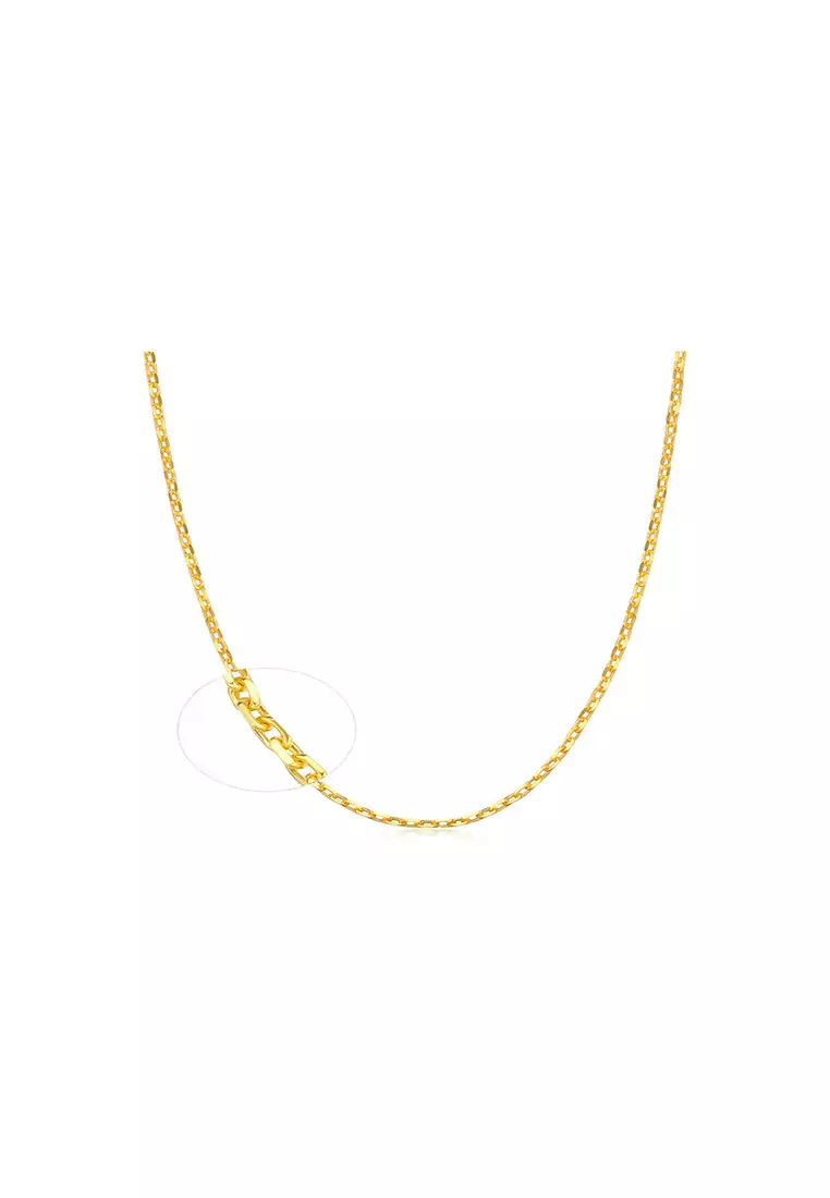 916/22K Gold Hollow Necklace R021 (4MM, 52CM)