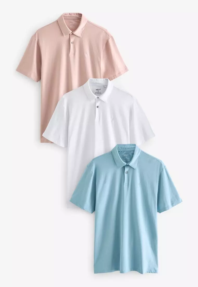 NEXT Jersey Polo Shirts 3 Pack 2025 | Buy NEXT Online