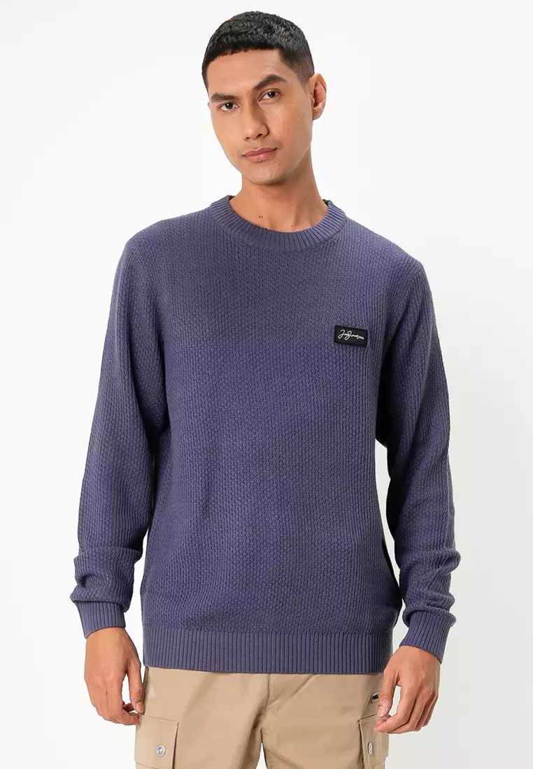 Portland Badge Knit Crew Neck Sweatshirt