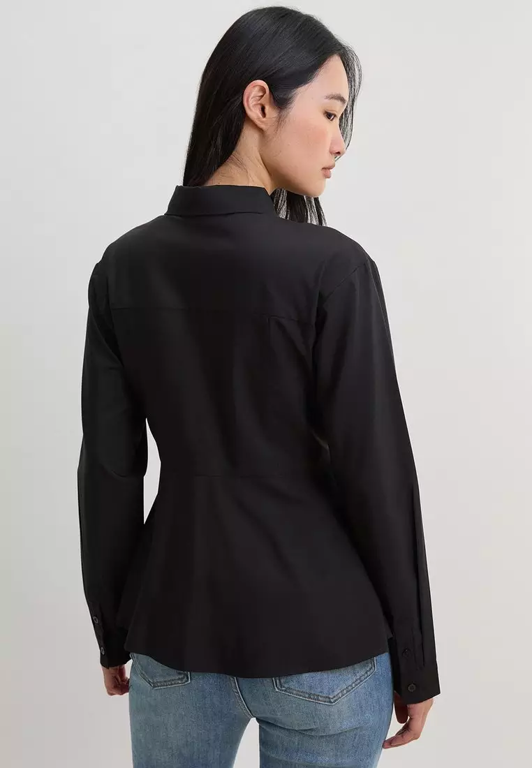Peplum Shirt - Black