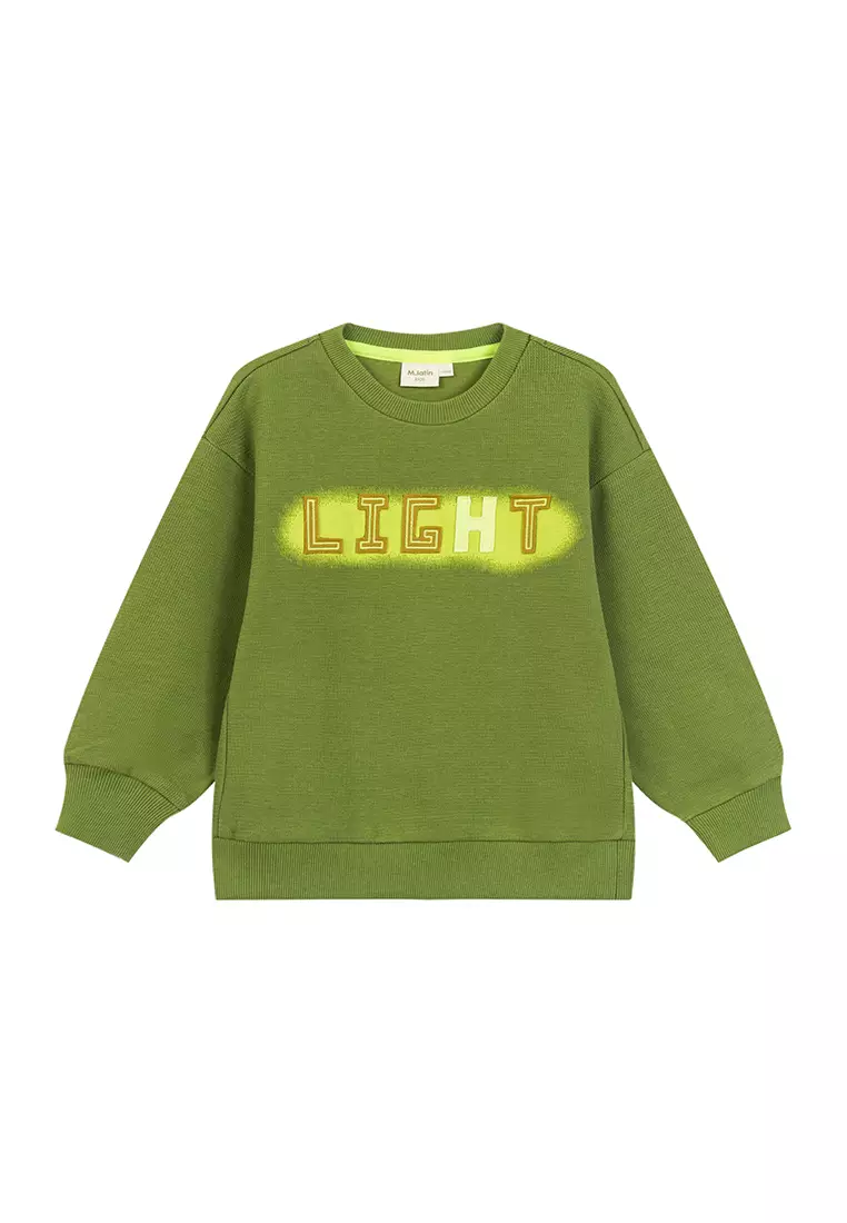 男大童短款卫衣字母贴布绣卫衣