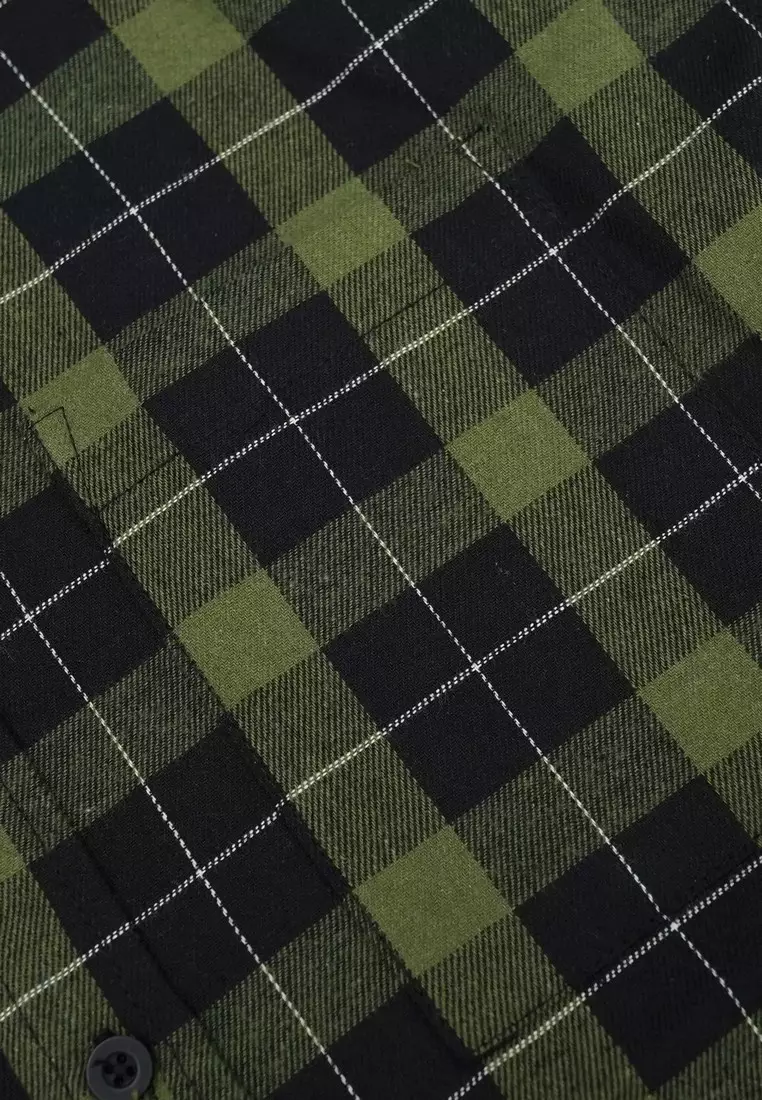 3Second Men's Flannel Plaid Shirt Short Sleeve Regular Fit Rico OL-C050225