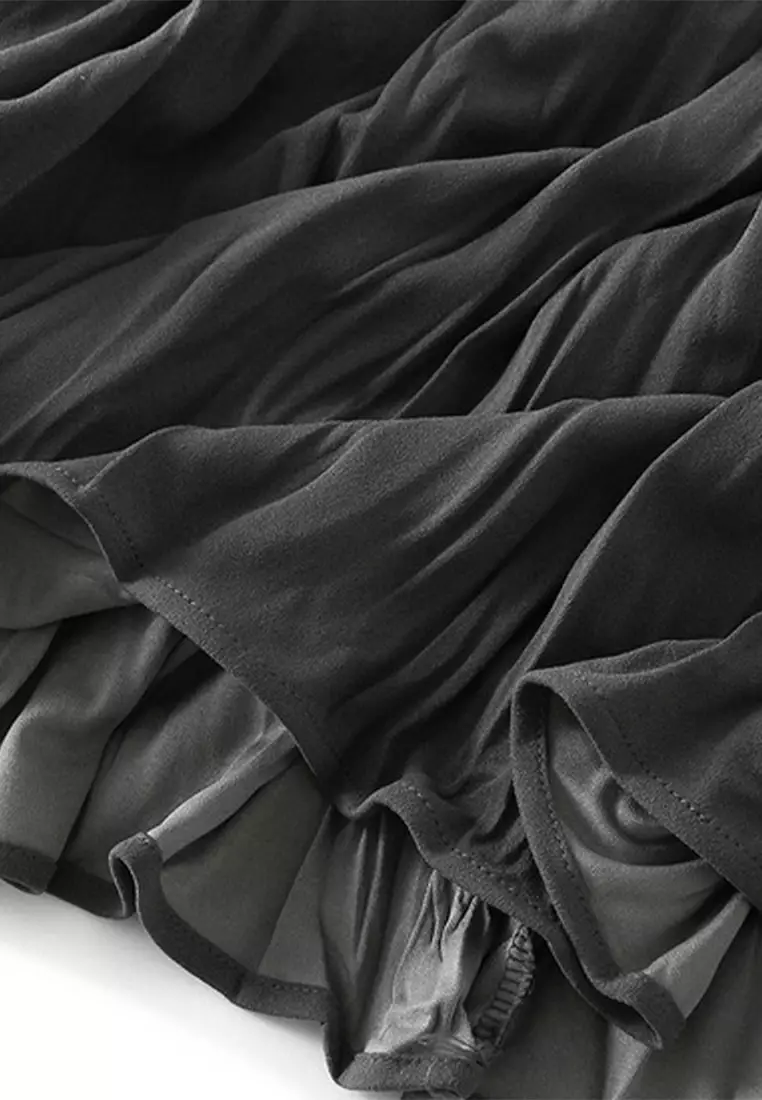 High Waist Pleated Maxi Skirt AF0838