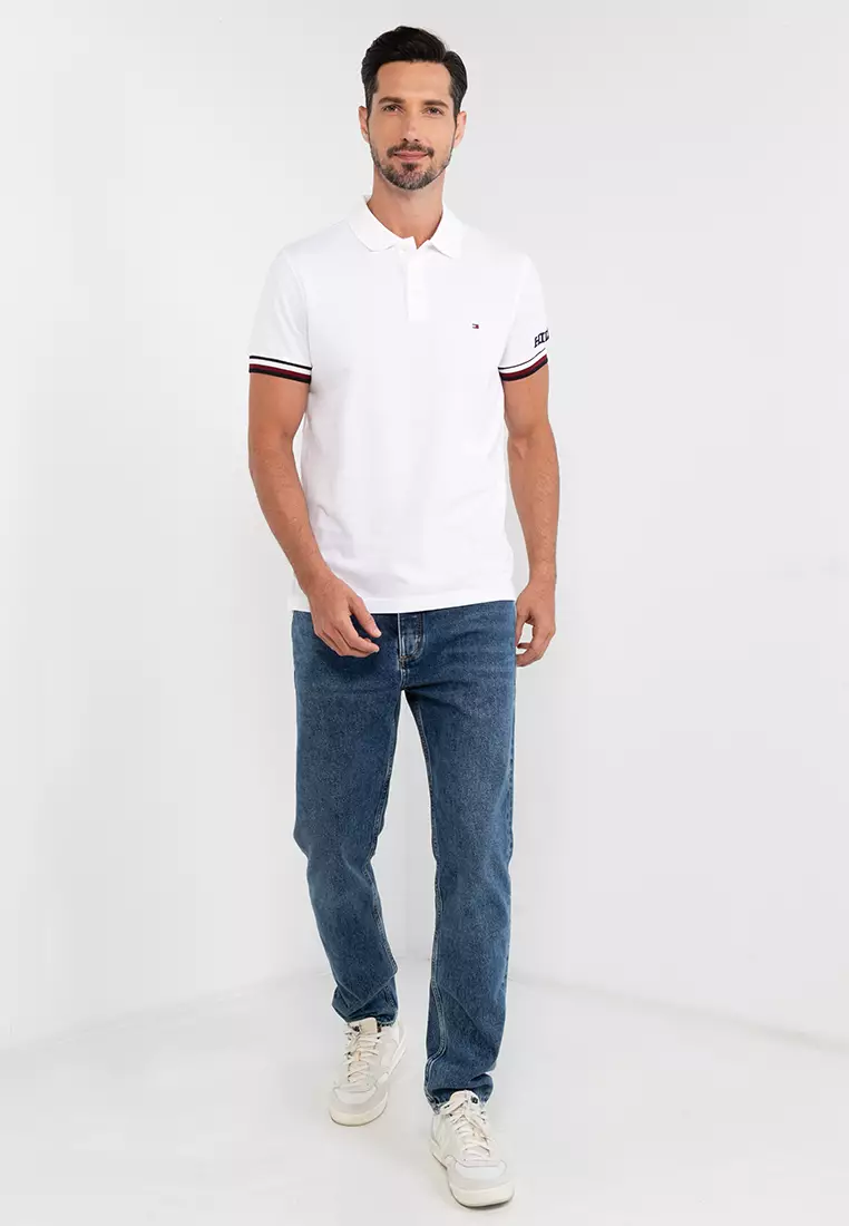 Buy Tommy Hilfiger Monotype Cuff Slim Polo Shirt 2024 Online | ZALORA  Singapore