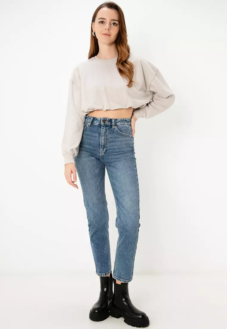 Pull and bear cropped sweatshirt 2025