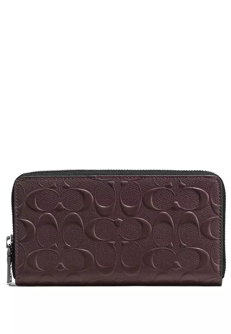 Coach Coach Mens Accordion Wallet In Signature Leather Mahogany 2024
