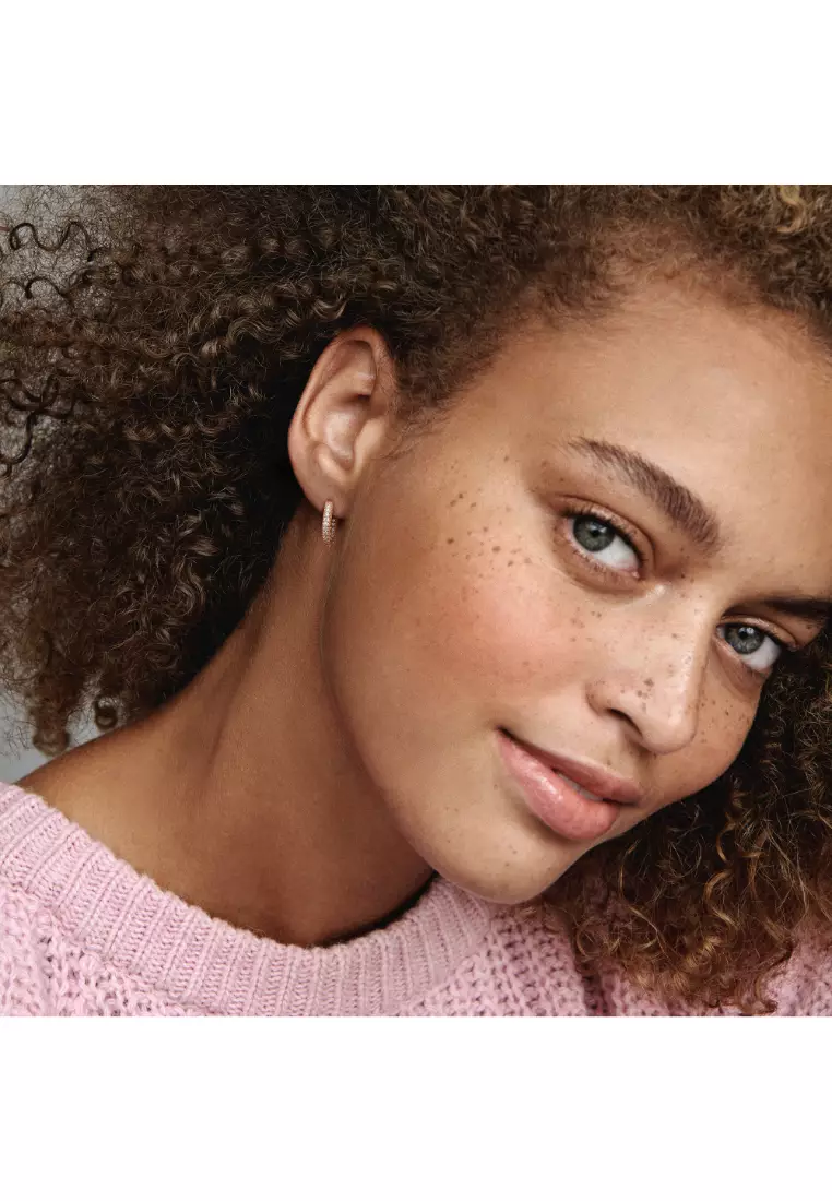 Pavé Heart Hoop Earrings