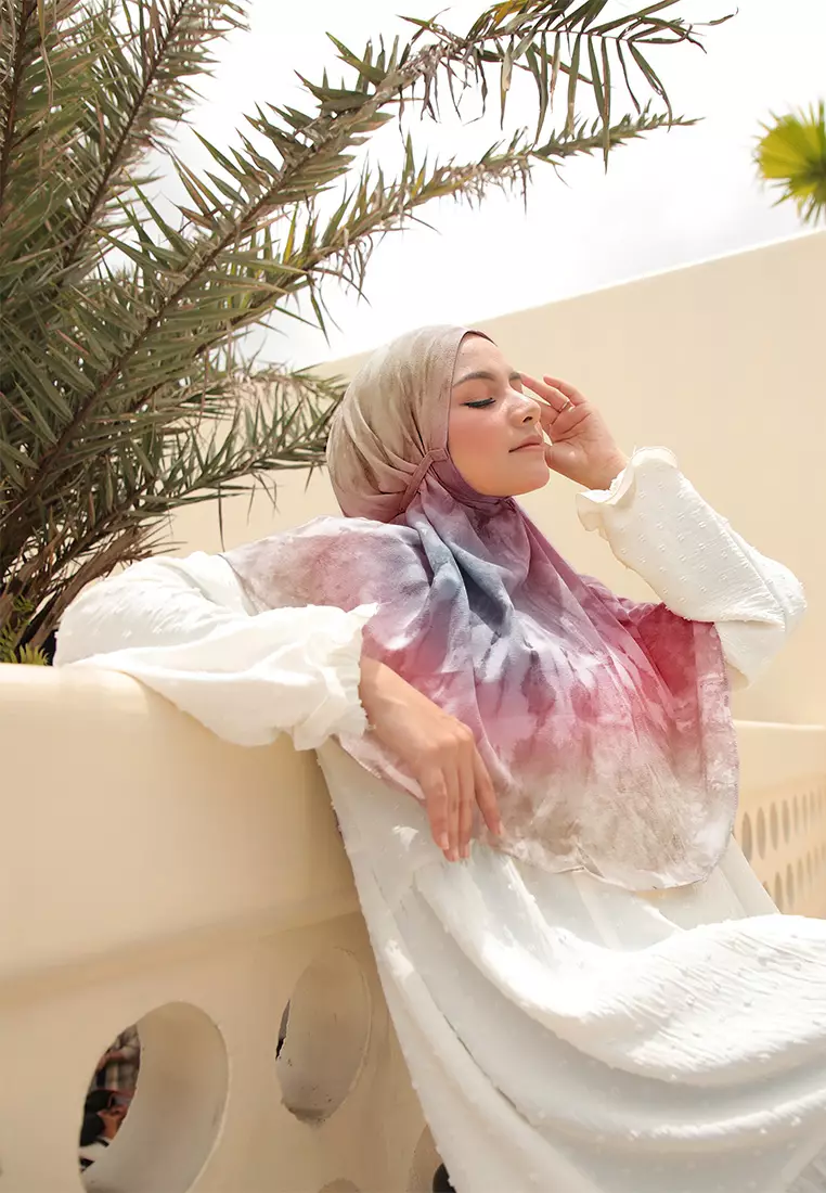Hijab Instan Lavanya Bergo Tie Dye Tali Diamond - Summer Sand
