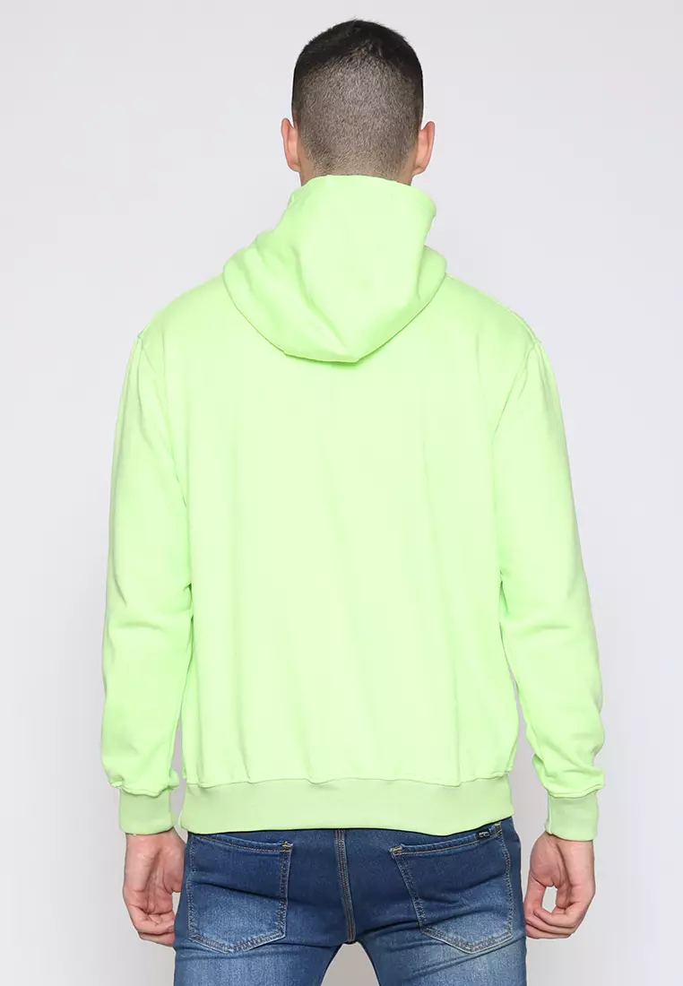 17SEVEN Hoodie basic Pria 028-HIJAU STABILO