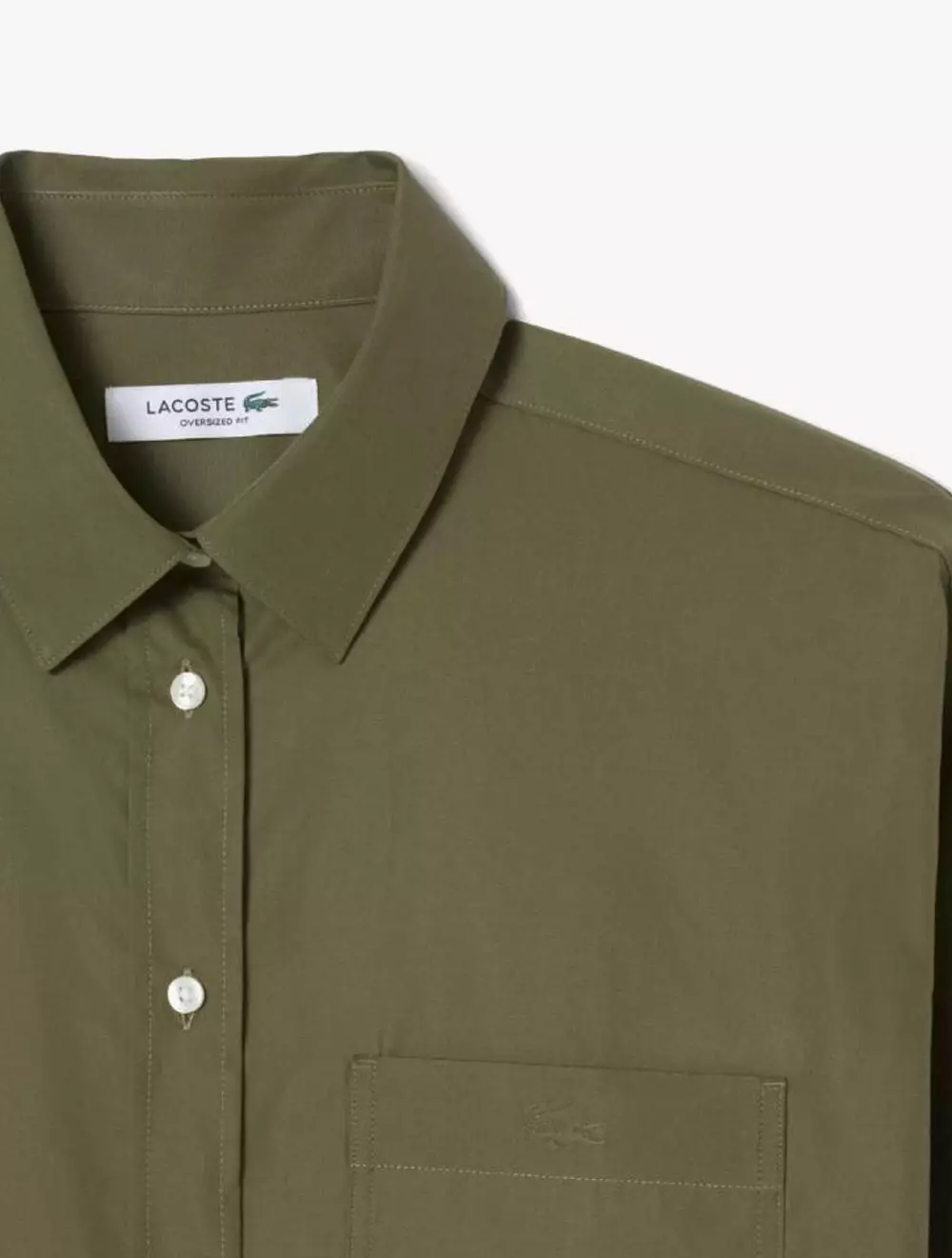 Oversized Cotton Poplin Shirt - Green