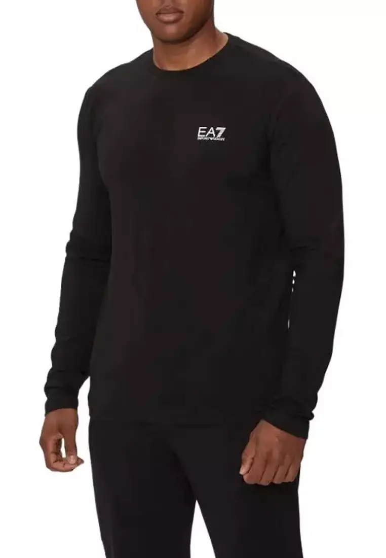 Men's Long Sleeve T-Shirt In Black 8NPT28 PJVQZ