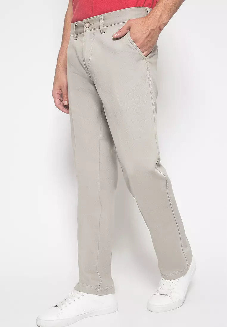 LGS - Celana Panjang - Casual Pria - Motif Polos - Khaki - Regular Fit - CCT.500.027.001.C