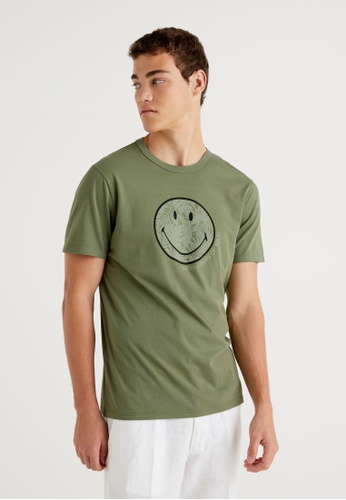 United Colors of Benetton green SmileyWorld® short sleeve t-shirt D2C37AAE4BF5D0GS_1