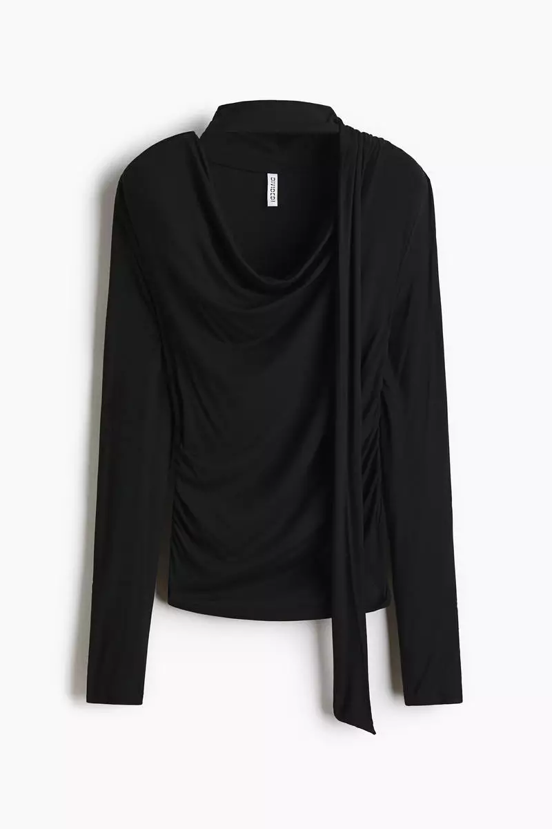 Draped scarf-detail top