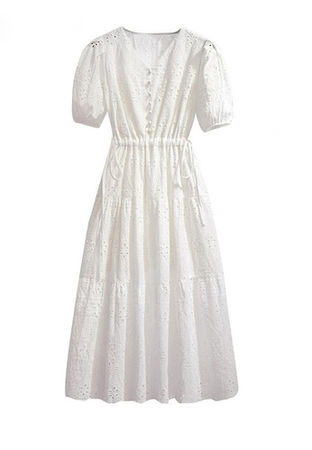 Twenty Eight Shoes white VANSA Vintage Embroidered Dress  VCW-Bd7251 3F58BAA93854A6GS_1