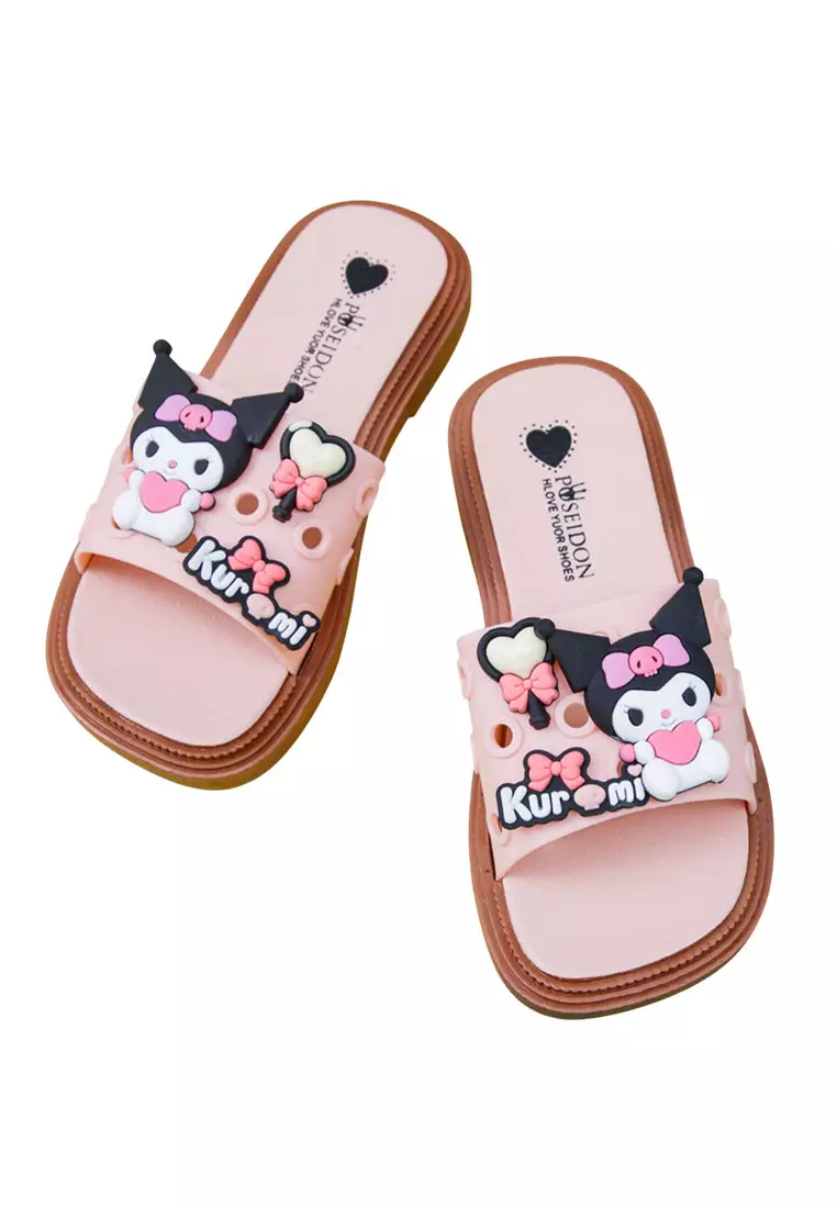 Discount on Lucky JX  shoes - SKU: Pumpkin Cartoon Flip Flops Rubber Slippers for Kids Girls