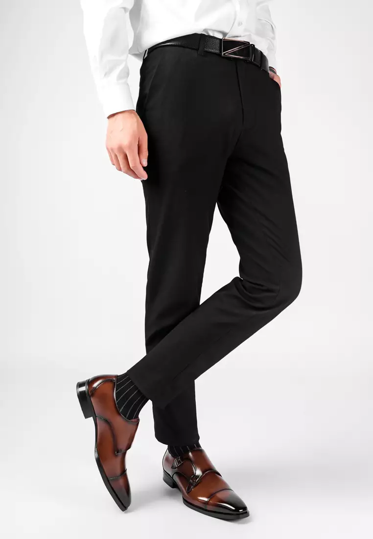 Leather Monk Strap Shoes MK5009-2