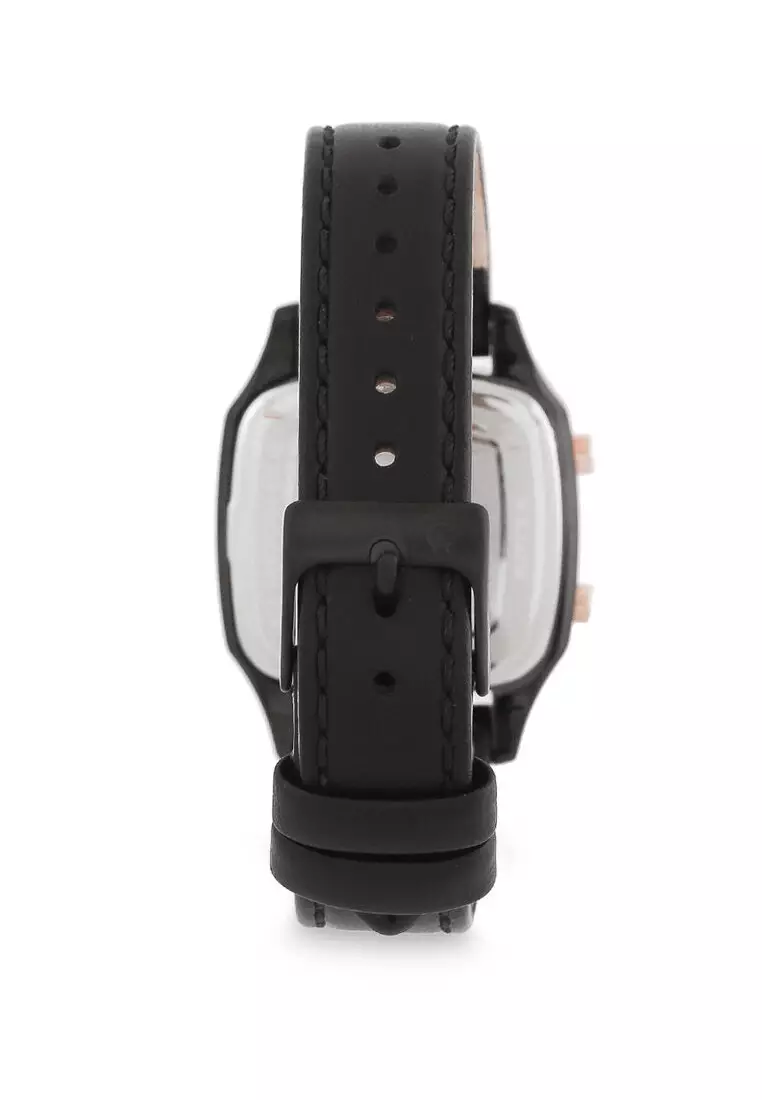 Alexandre Christie Jam Tangan Wanita - Black Rosegold - Leather Strap - 9355 LHLIPBARG