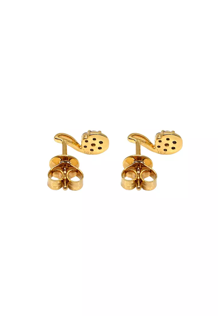 18K Yellow Gold Earrings with Diamonds