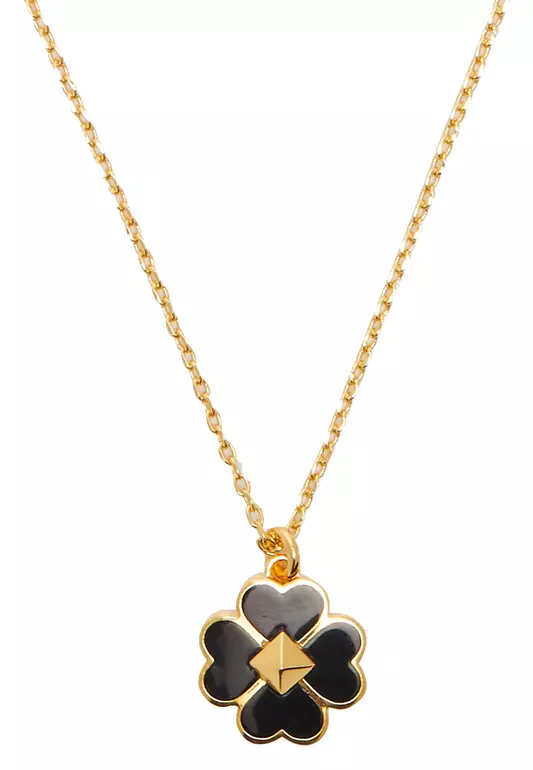 Kate Spade Spades & Studs Enamel Mini Pendant Necklace in Black o0ru3241