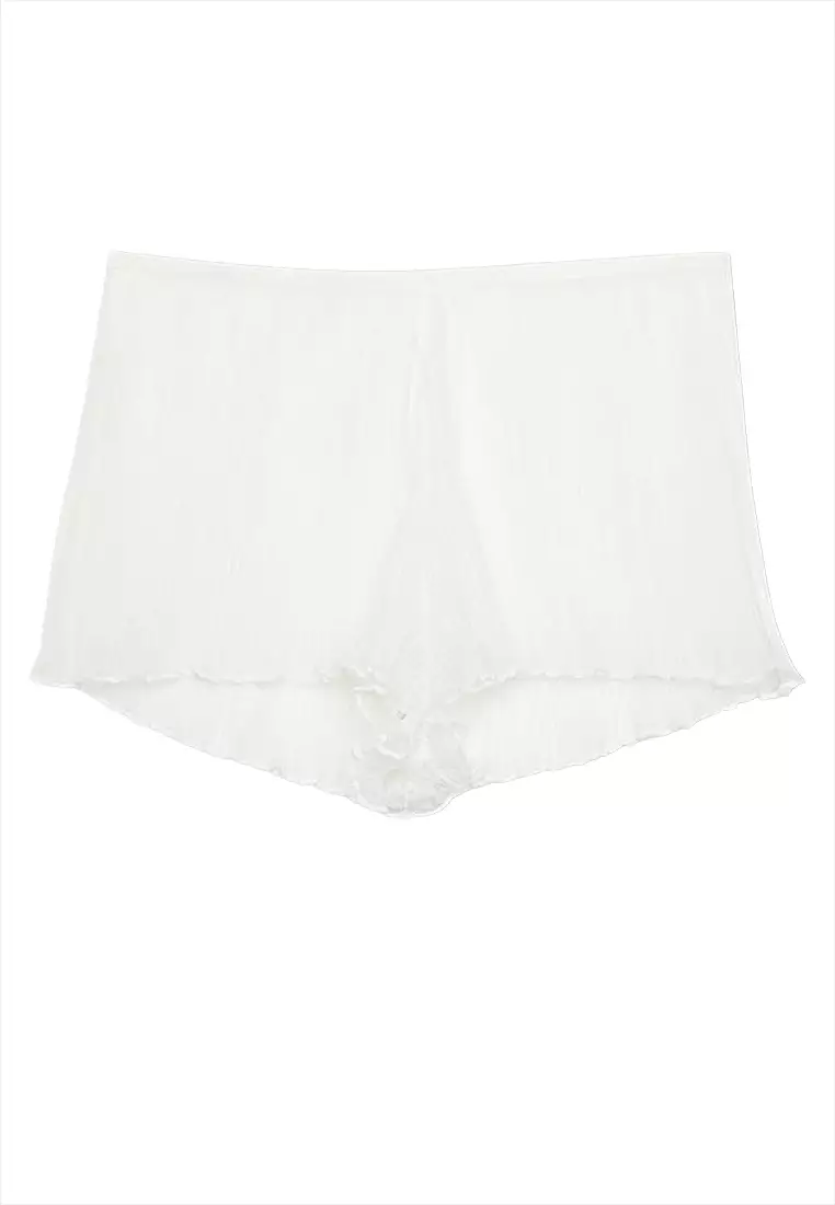 DeFacto Fall in Love Bridal White Lace Shorts