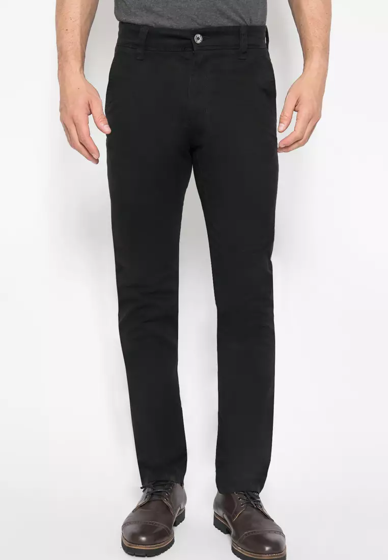 LGS - Celana Panjang Chinos Pria Warna Hitam CCT.546.S046.004.C