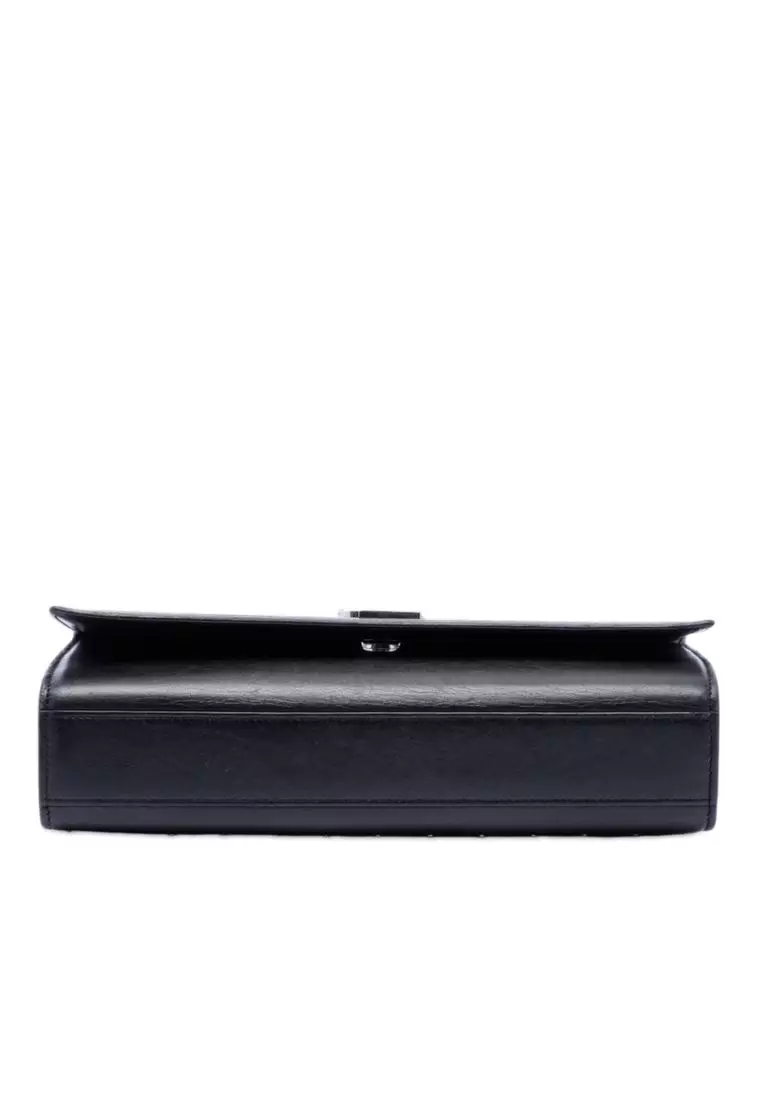 Pre-Loved Saint Laurent Medium Studded Calfskin Monogram Kate Crossbody