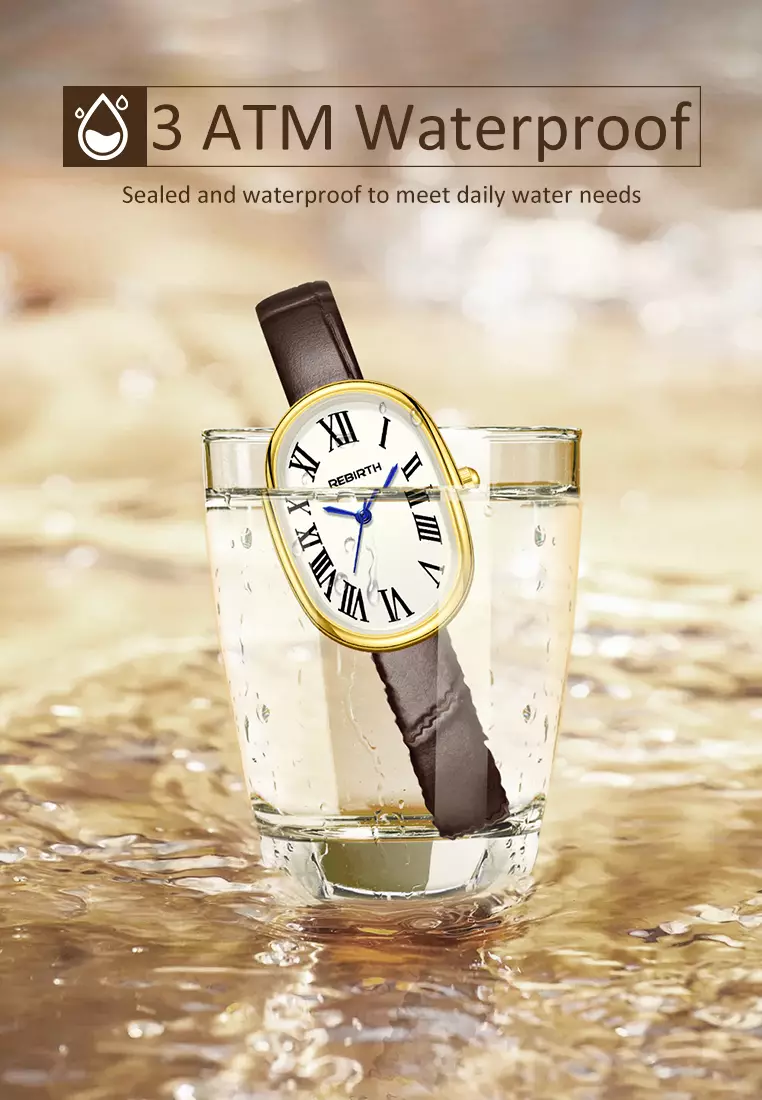 Jam Tangan Wanita Original Anti Air Korean Style Tali Kulit Jam Tangan Cewek brown