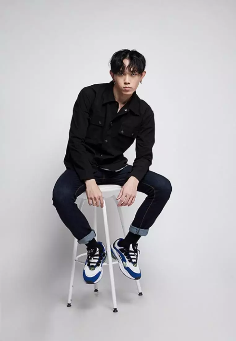 Jaket parka outer jaket pria semi parka warna Hitam