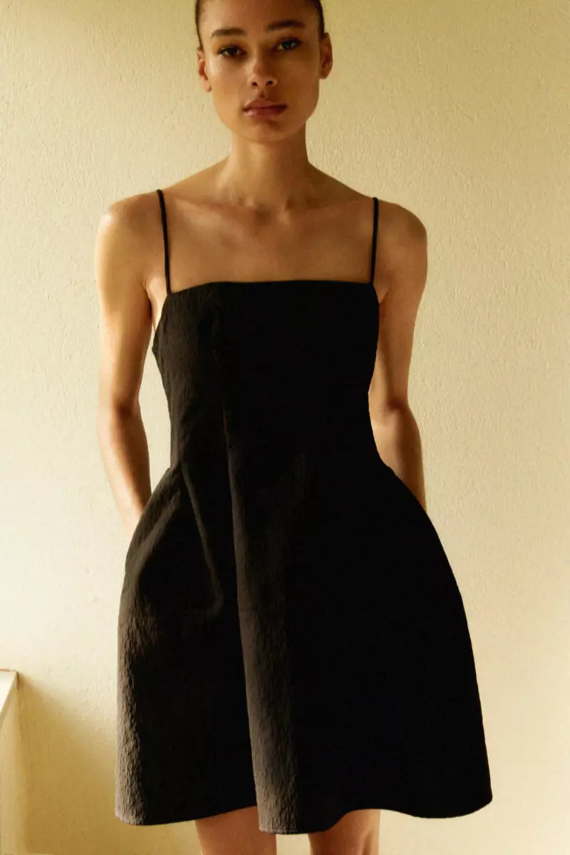 Jacquard-weave strappy dress