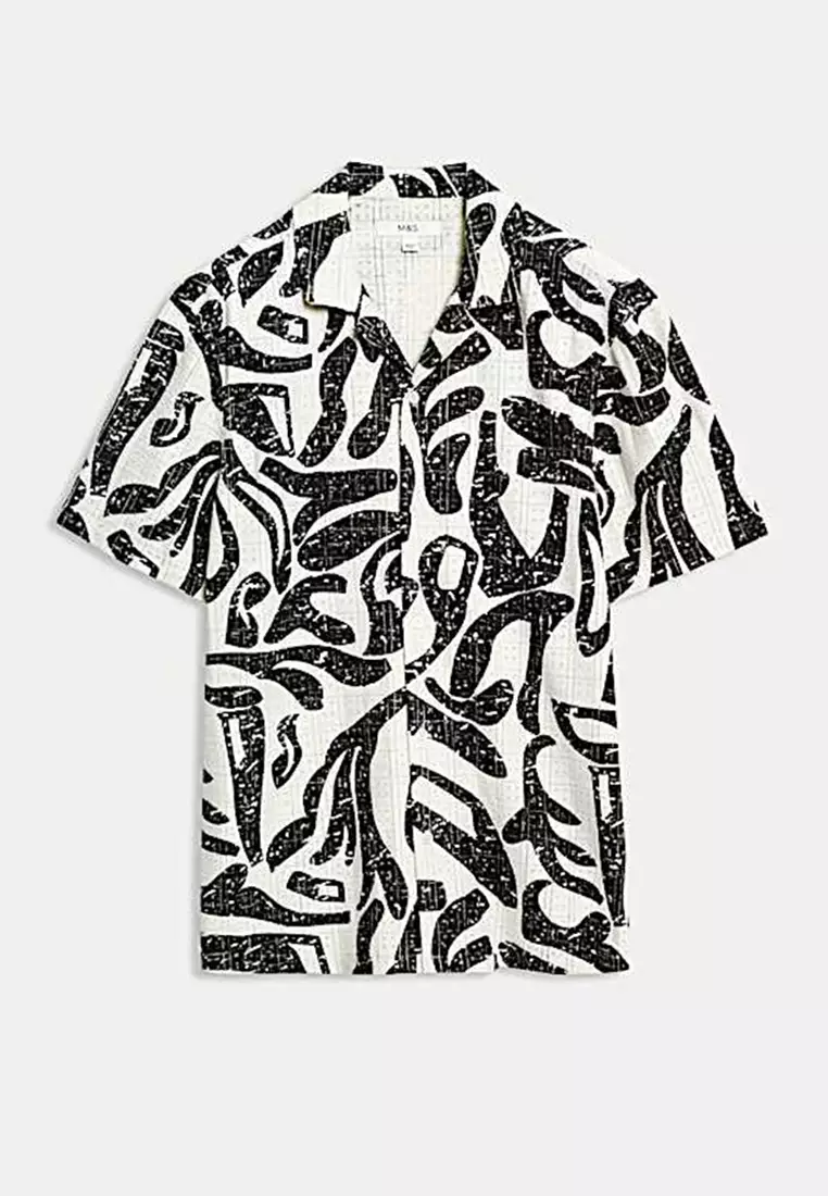 Regular Fit Abstract Print Short Sleeve Shirt