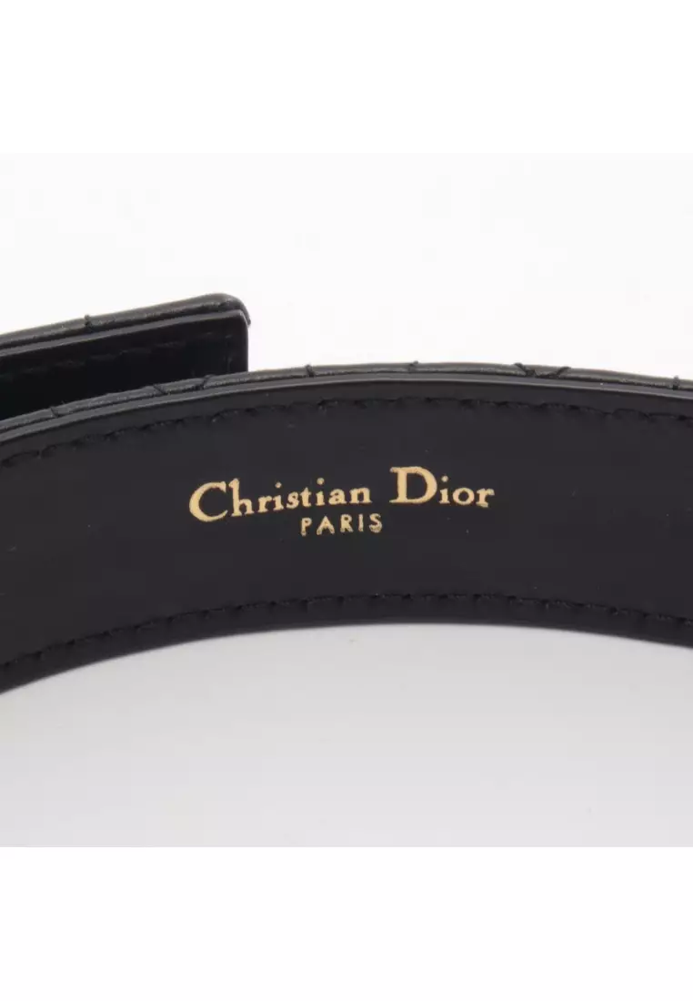 Pre-Loved Christian Dior 30 MONTAIGNE Montaigne belt leather black