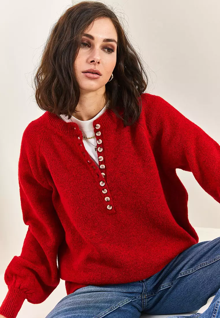 Raglan Sleeves Knit Sweater