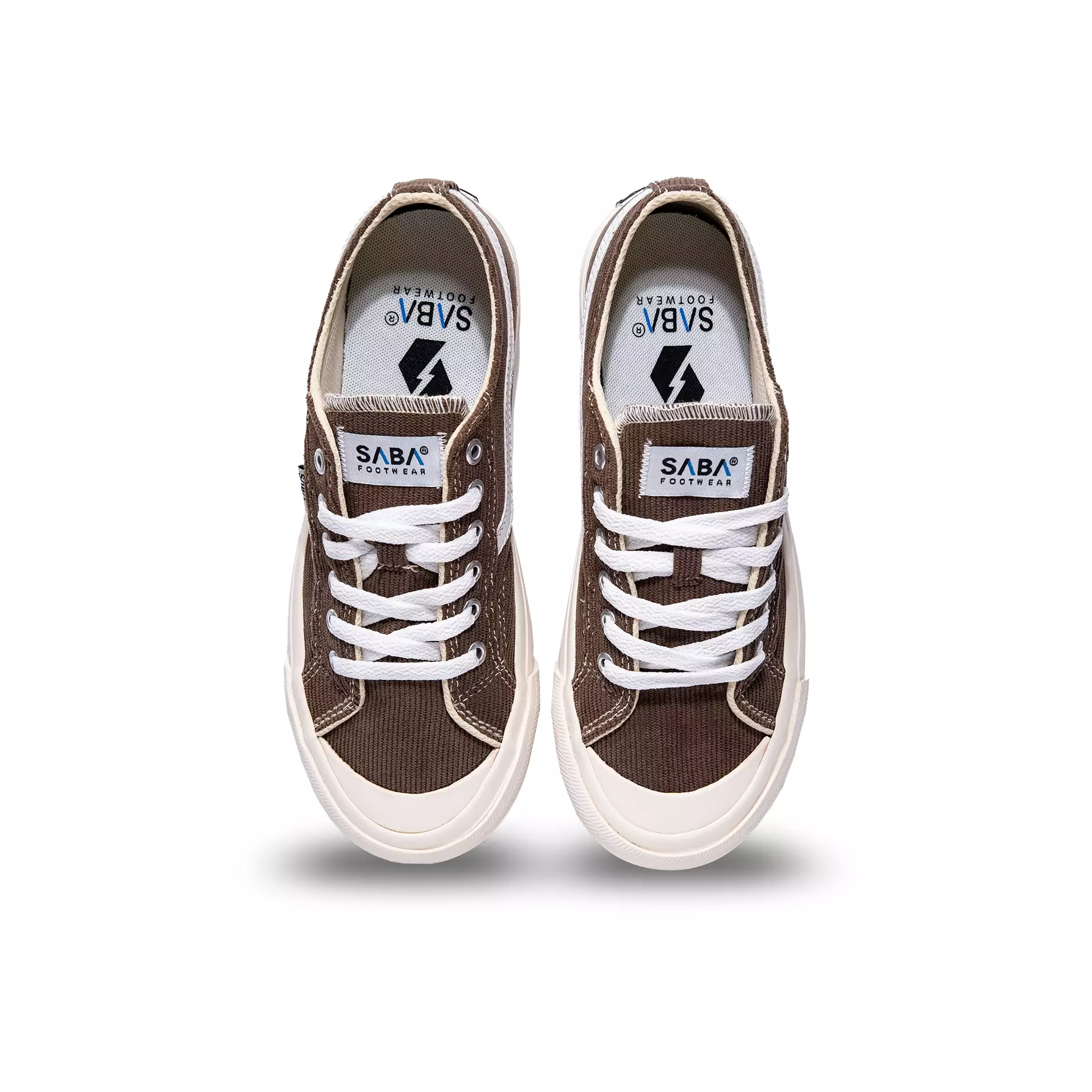 SABA Veloz Corduroy Brown White - Sepatu Sneakers Casual Pria Wanita Original 100% VLZC-L-29