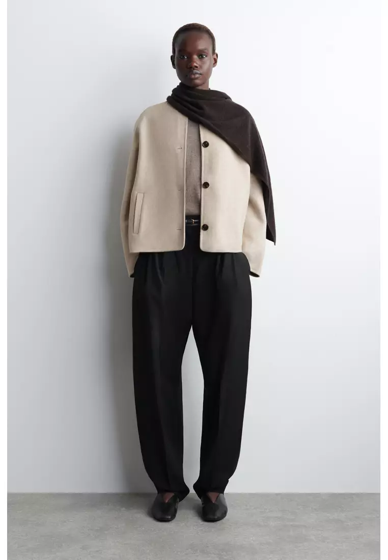 DOUBLE-FACED WOOL BOMBER JACKET