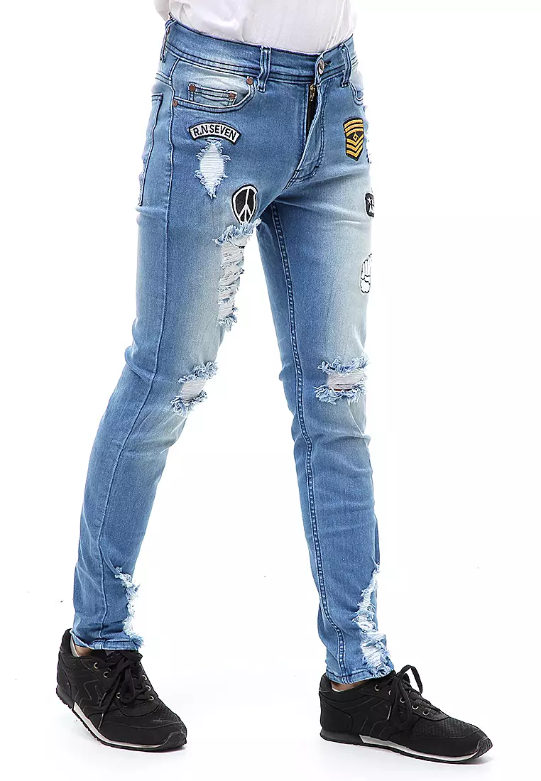 Locko Long Pants Celana Panjang Pria Ripped Jeans Material Denim ORIGINAL - Bio Blits